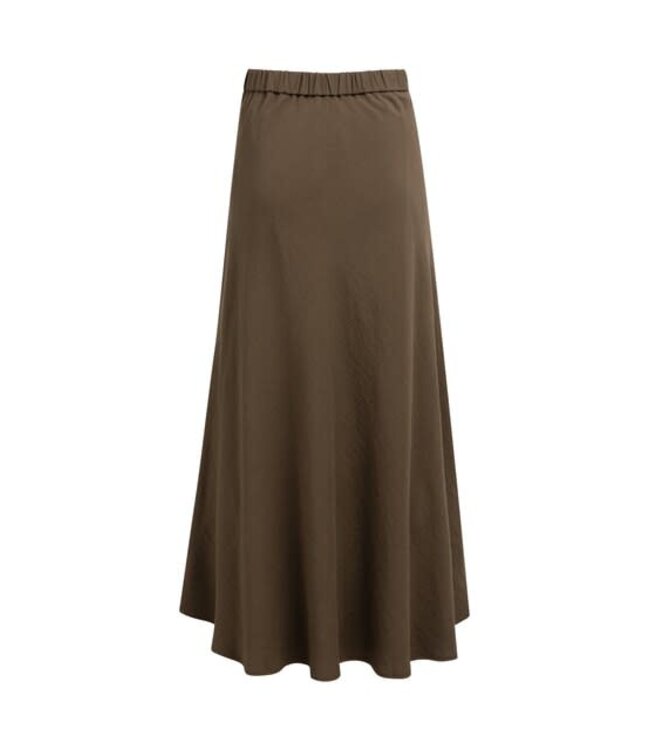 YAYA A-line maxi skirt with elastic waistband - SLATE BLACK BROWN