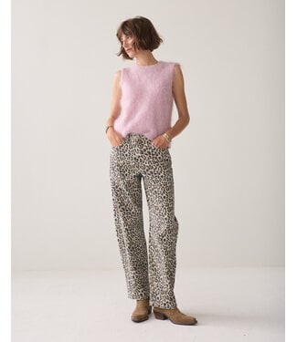 Summum Woman Cocoon pant Leopard printed twill