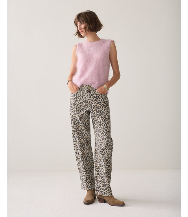 Summum Woman Cocoon pant Leopard printed twill