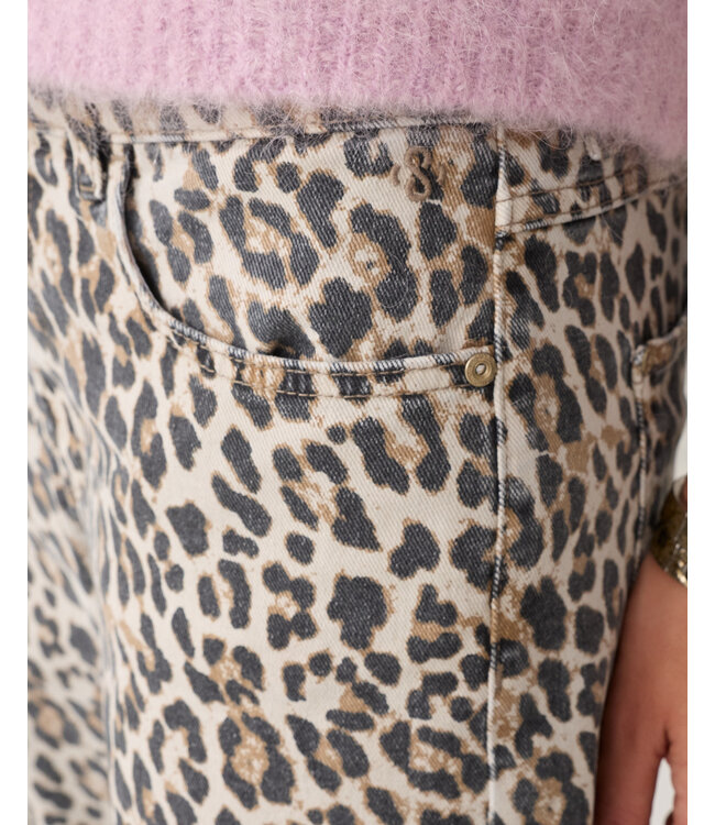 Summum Woman Cocoon pant Leopard printed twill
