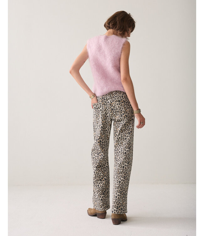 Summum Woman Cocoon pant Leopard printed twill