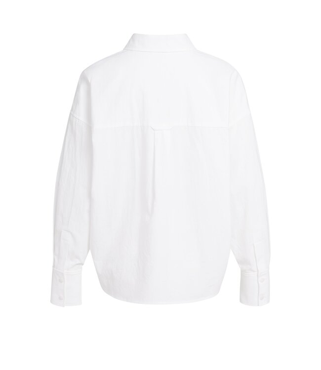 YAYA Loose fit cotton shirt - PURE WHITE