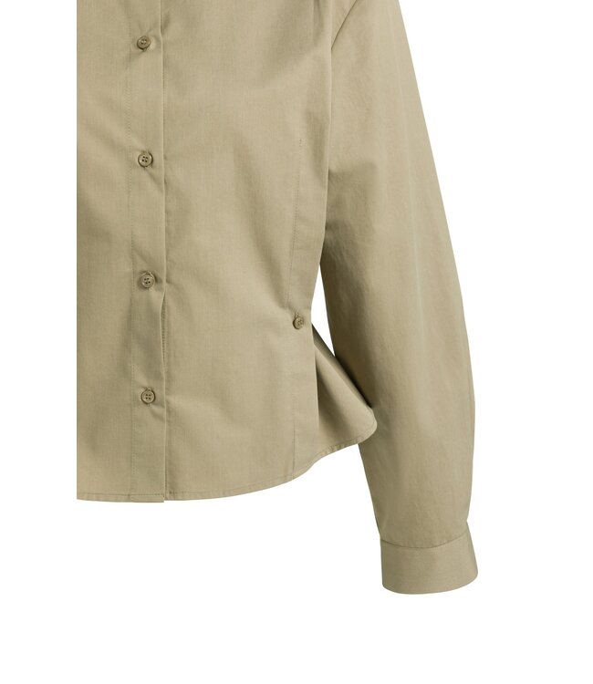YAYA Poplin blouse with button detail - ELMWOOD GREEN