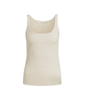 YAYA Singlet with knitted outlook - PURE CASHMERE GREY MELANGE YAYA Singlet with knitted outlook - PURE CASHMERE GREY MELANGE