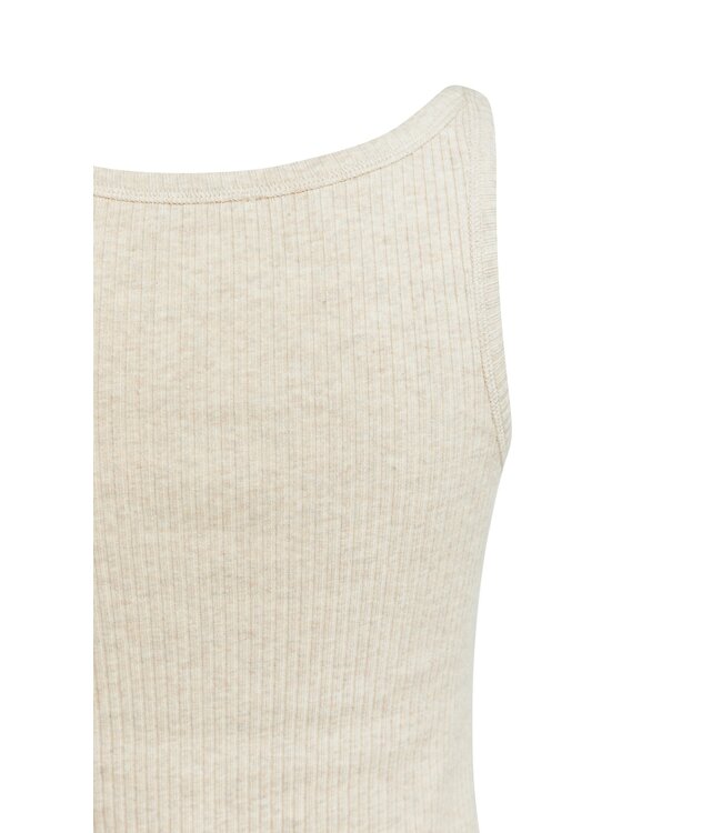 YAYA Singlet with knitted outlook - PURE CASHMERE GREY MELANGE