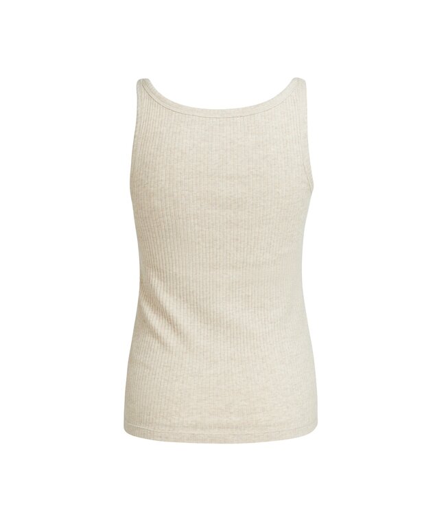 YAYA Singlet with knitted outlook - PURE CASHMERE GREY MELANGE