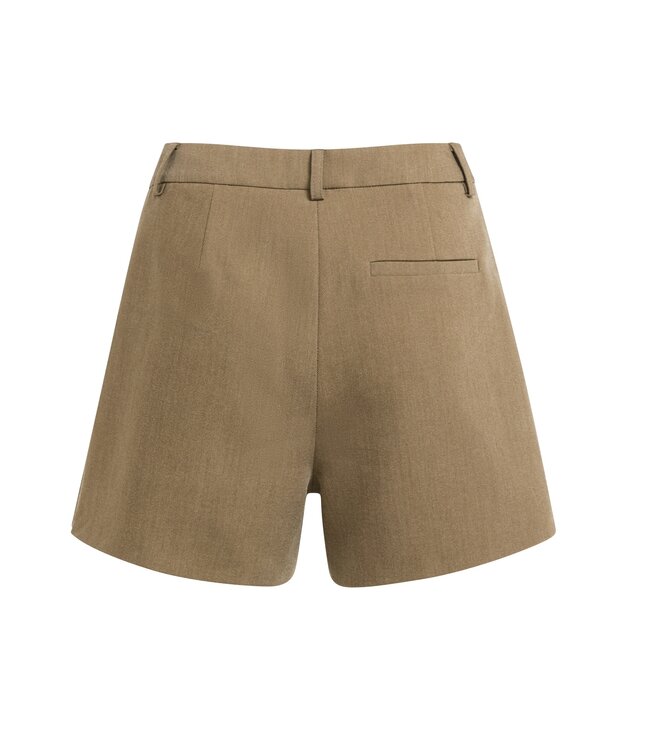 YAYA Woven mini skort with pleaths - TEAK BROWN