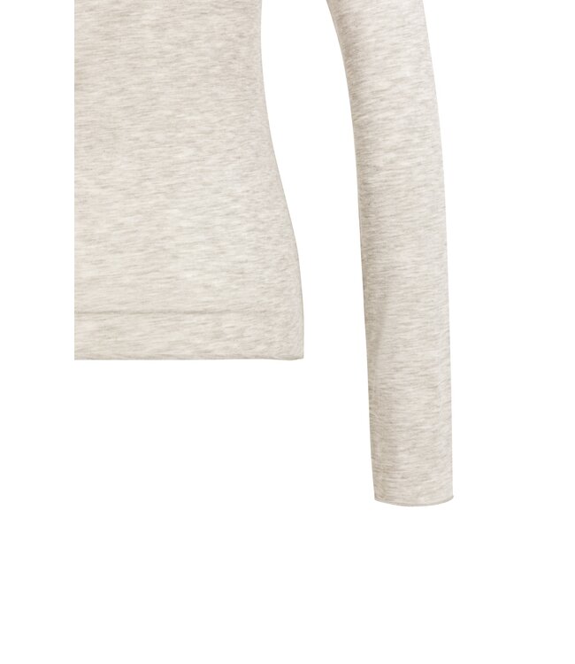 YAYA Long sleeve top with round neck - PURE CASHMERE GREY MELANGE