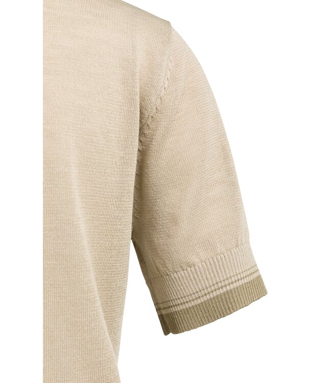 YAYA Sweater with graphic short sleeve - BEIGE MELANGE