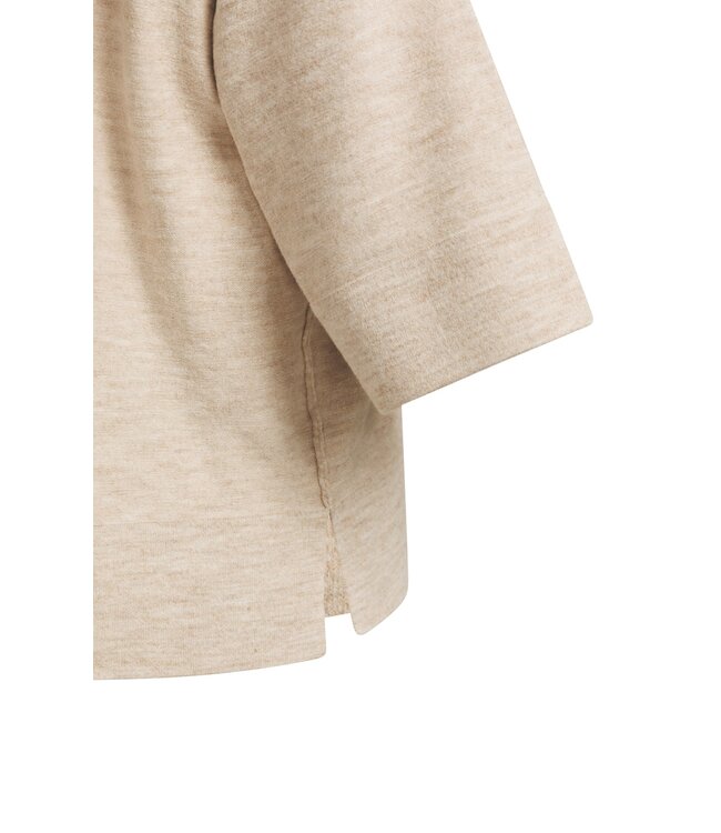 YAYA Oversized knitted t-shirt - BEIGE MELANGE