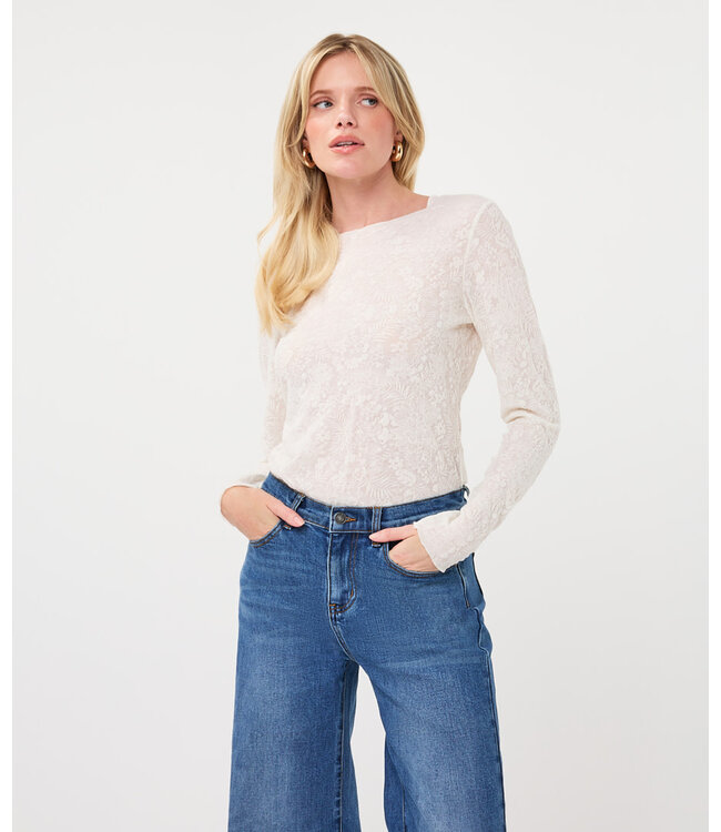 Esqualo Top l/slve fancy - Off White
