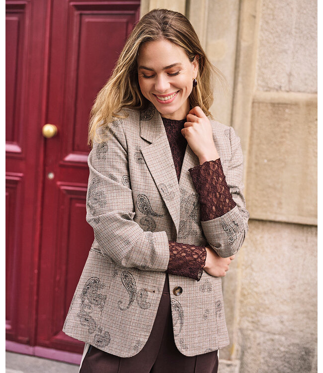 Esqualo Blazer paisley check - Print