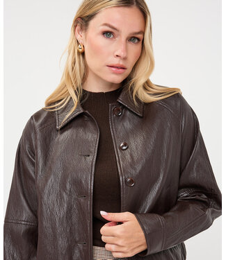 Esqualo Jacket balloon PU crinkle - Cacao