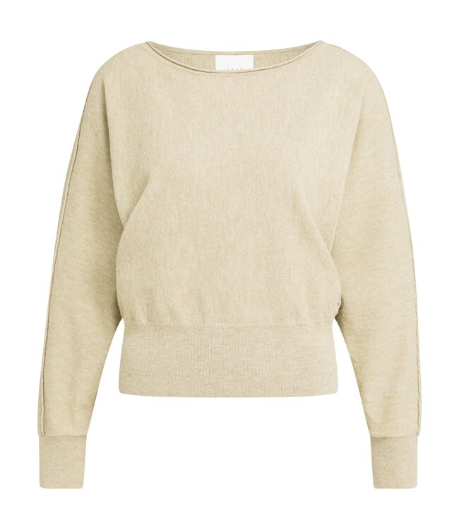 YAYA Boatneck sweater long sleeve - OLIVE GRAY GREEN