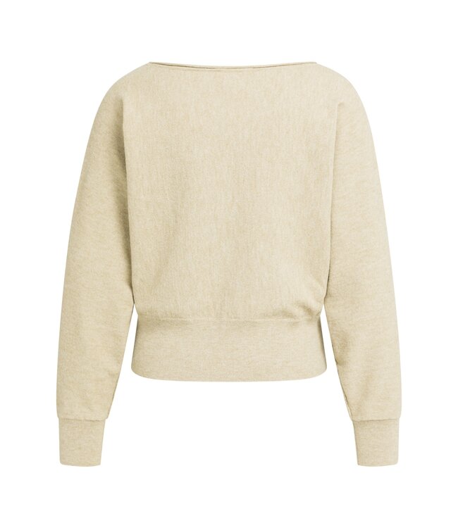 YAYA Boatneck sweater long sleeve - OLIVE GRAY GREEN