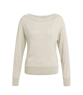 YAYA Boatneck sweater ls - PURE CASHMERE GREY MELANGE