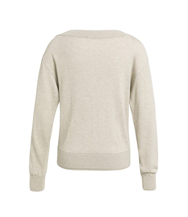 YAYA Boatneck sweater ls - PURE CASHMERE GREY MELANGE