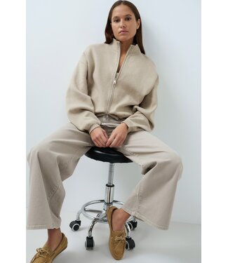 YAYA Jacquard cardigan long sleeve - PURE CASHMERE GREY MELANGE