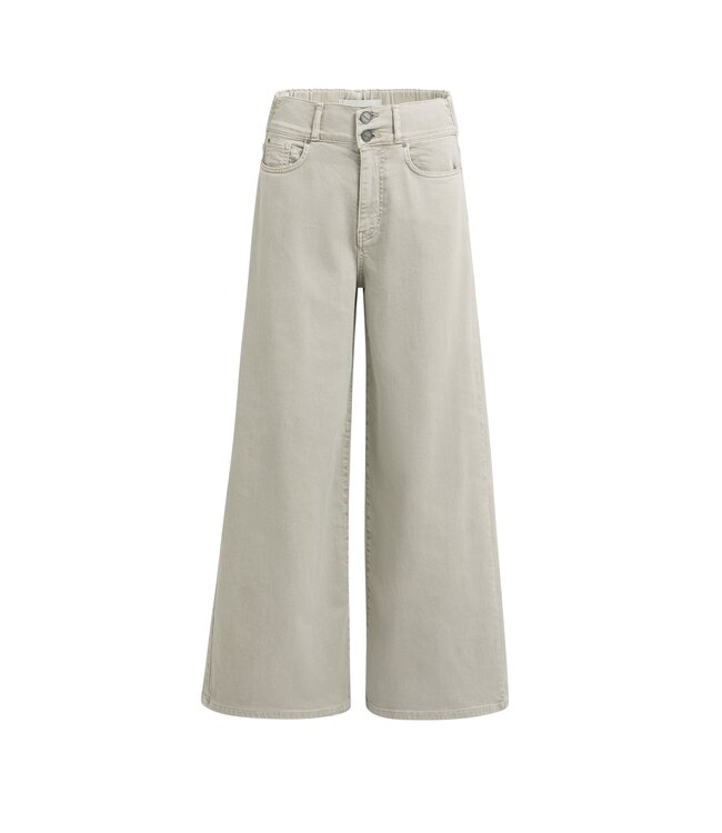 YAYA Loose fit denim w. special waistband - L32 - MID GREY DENIM