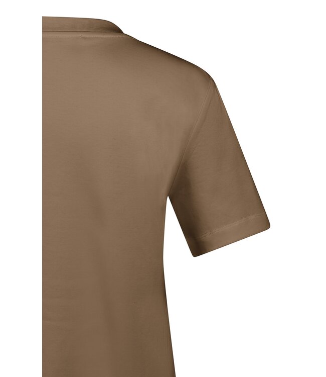 YAYA Round neck t-shirt - TEAK BROWN