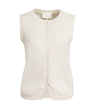YAYA Knitted spencer with buttons - OFF WHITE MELANGE YAYA Knitted spencer with buttons - OFF WHITE MELANGE