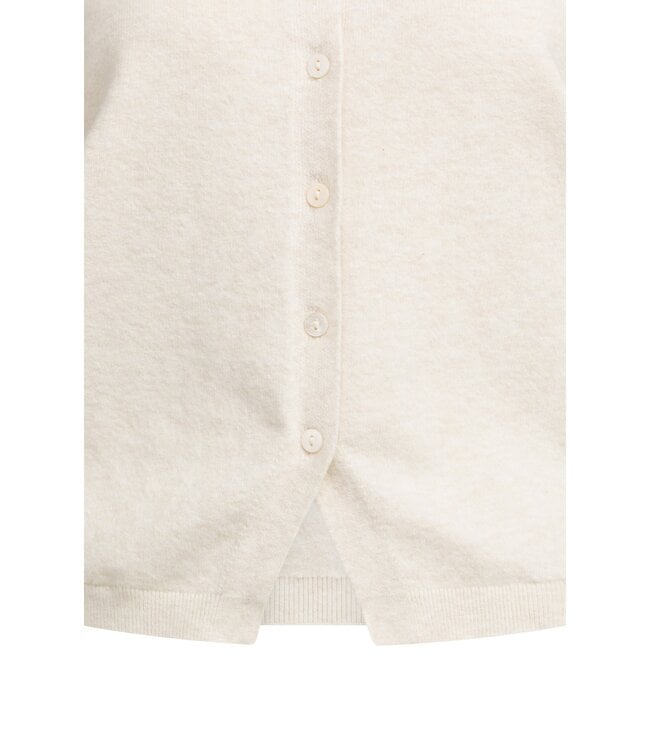 YAYA Knitted spencer with buttons - OFF WHITE MELANGE