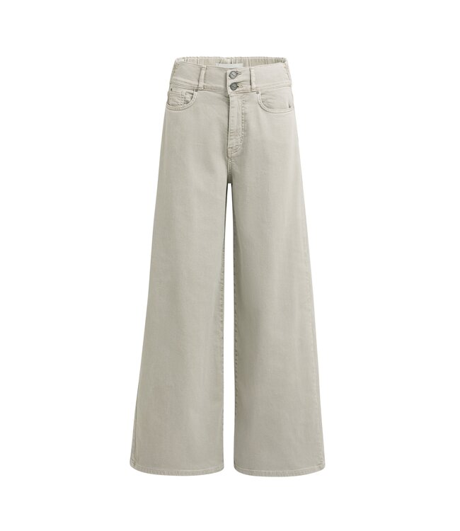 YAYA Loose fit denim w. special waistband - L34 - MID GREY DENIM