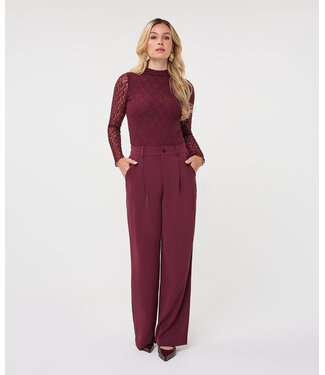 Esqualo Trousers wide leg - Merlot