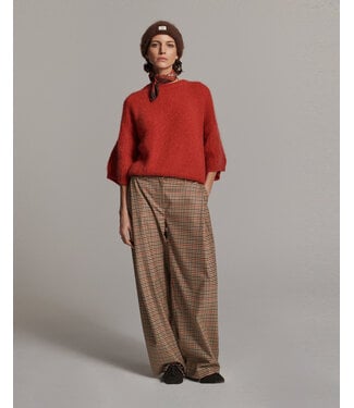 Summum Woman Trousers Check goji berry