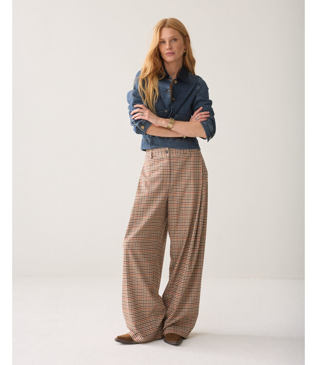 Summum Woman Trousers Check goji berry
