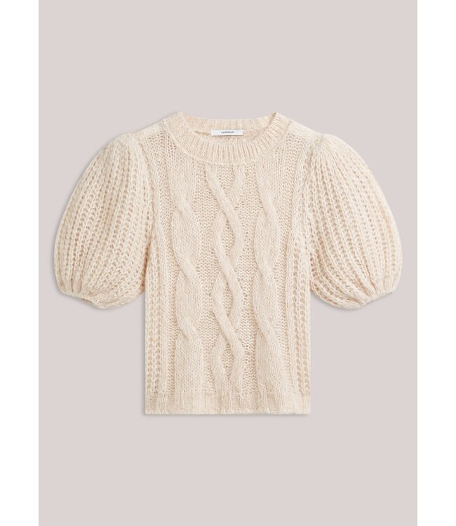 Summum Woman Puff sleeve sweater Cozy cable knit