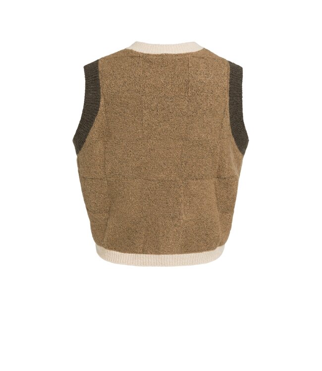 YAYA Spencer with check textured - OTTER BROWN DESSIN