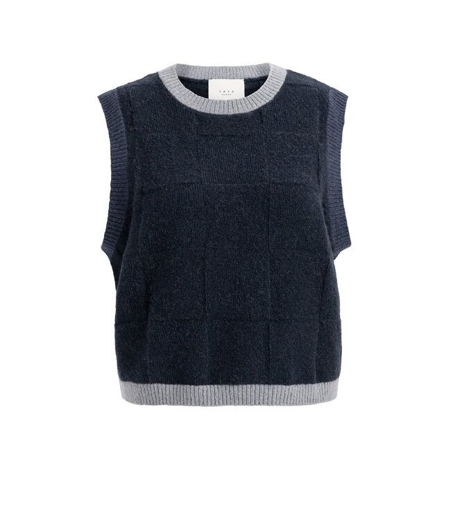 YAYA Spencer with check textured - CAT BLACK DESSIN