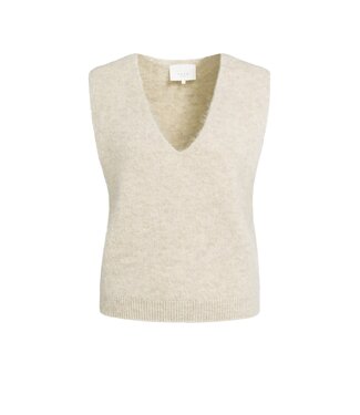 YAYA Spencer with deep v-neck - LIGHT BEIGE MELANGE