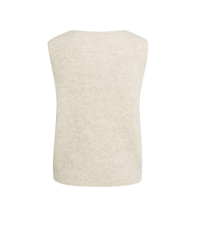 YAYA Spencer with deep v-neck - LIGHT BEIGE MELANGE