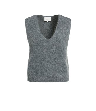 YAYA Spencer with deep v-neck - GREY MELANGE