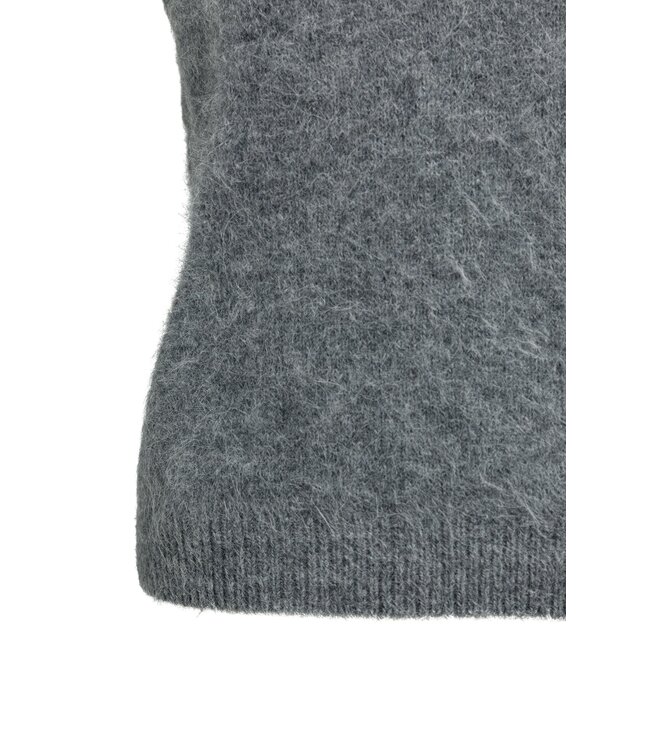 YAYA Spencer with deep v-neck - GREY MELANGE