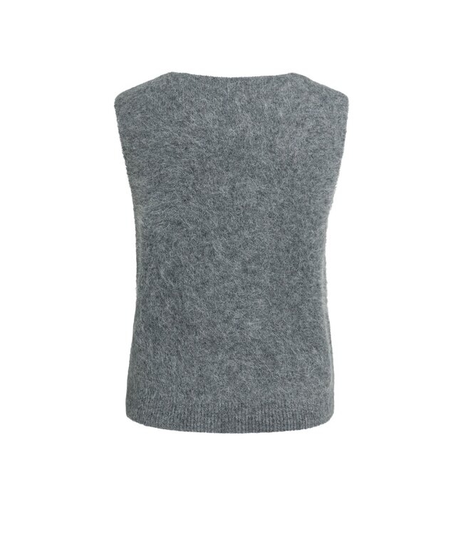 YAYA Spencer with deep v-neck - GREY MELANGE