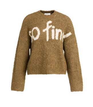 YAYA Knitted sweater with artwork - OTTER BROWN DESSIN