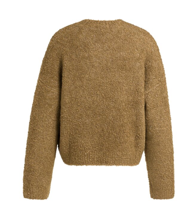 YAYA Knitted sweater with artwork - OTTER BROWN DESSIN