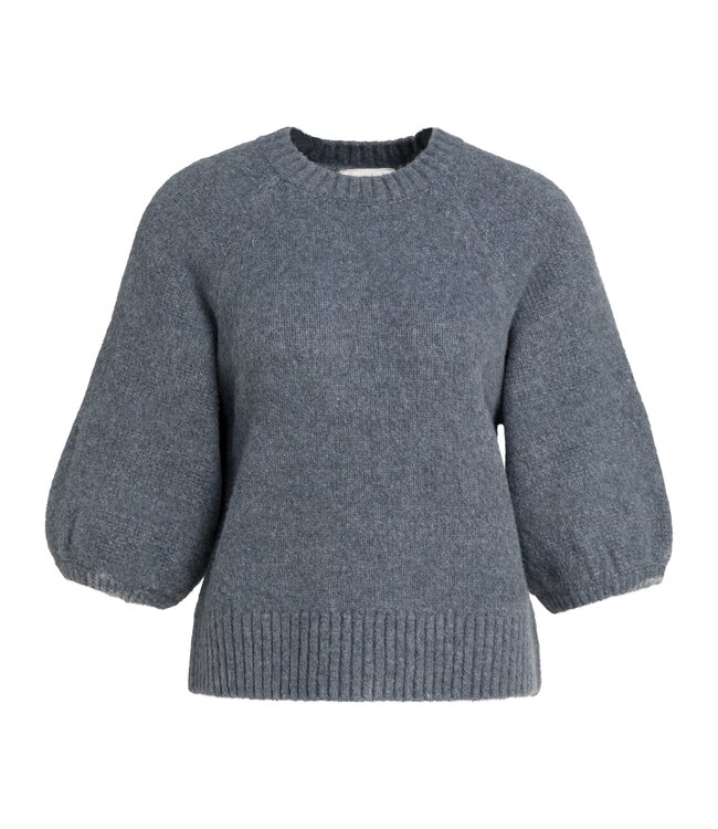 YAYA Sweater with textured sleeves - ARCTIC SEAL GREY MELANGE