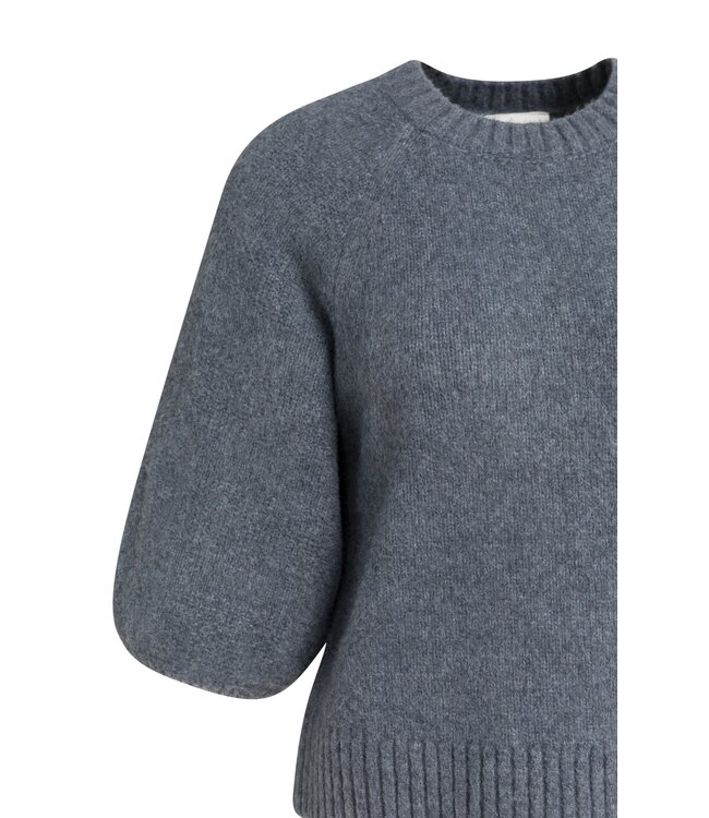 YAYA Sweater with textured sleeves - ARCTIC SEAL GREY MELANGE