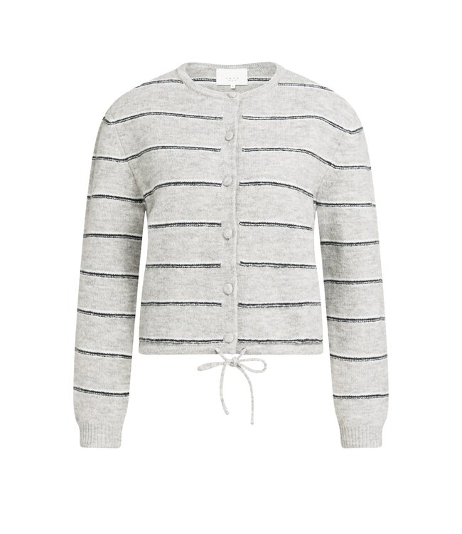 YAYA Knitted striped cardigan long sleeve - MEDIUM GREY MELANGE