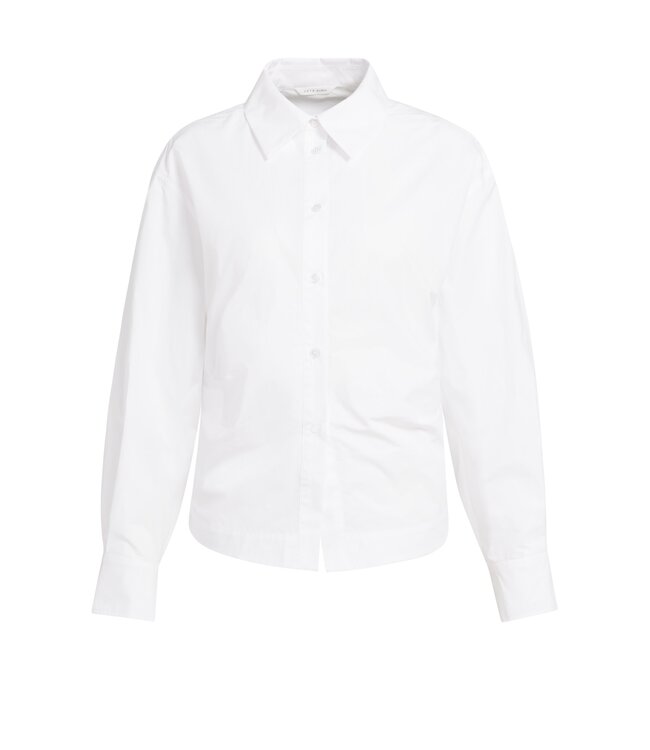 YAYA Blouse with waist accent and back pleats - PURE WHITE
