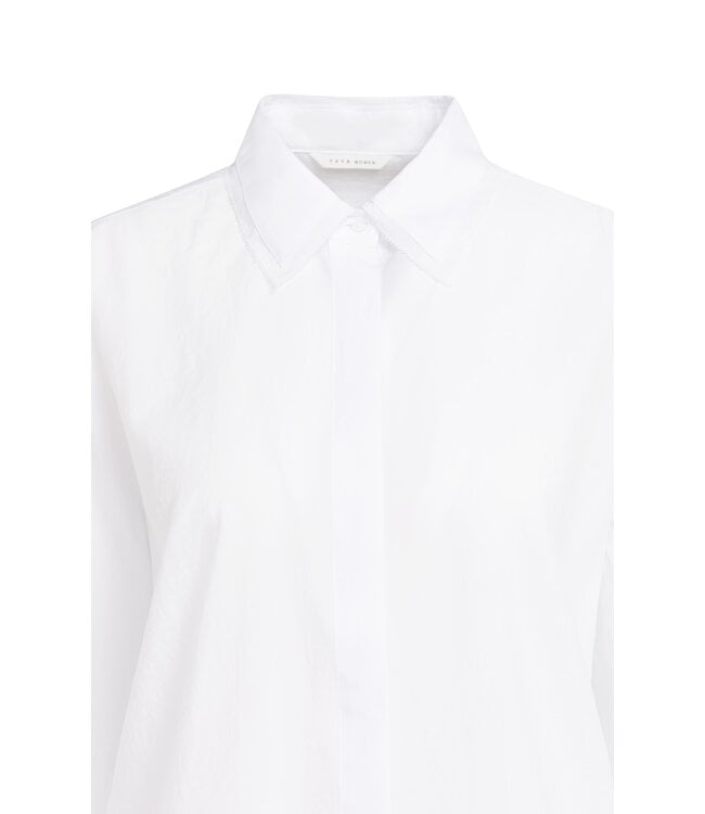 YAYA Blouse with collar detail - PURE WHITE