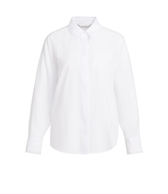 YAYA Blouse with collar detail - PURE WHITE