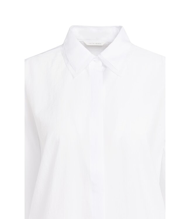 YAYA Blouse with collar detail - PURE WHITE