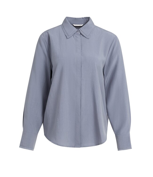YAYA Blouse with collar detail - ARCTIC SEAL GREY