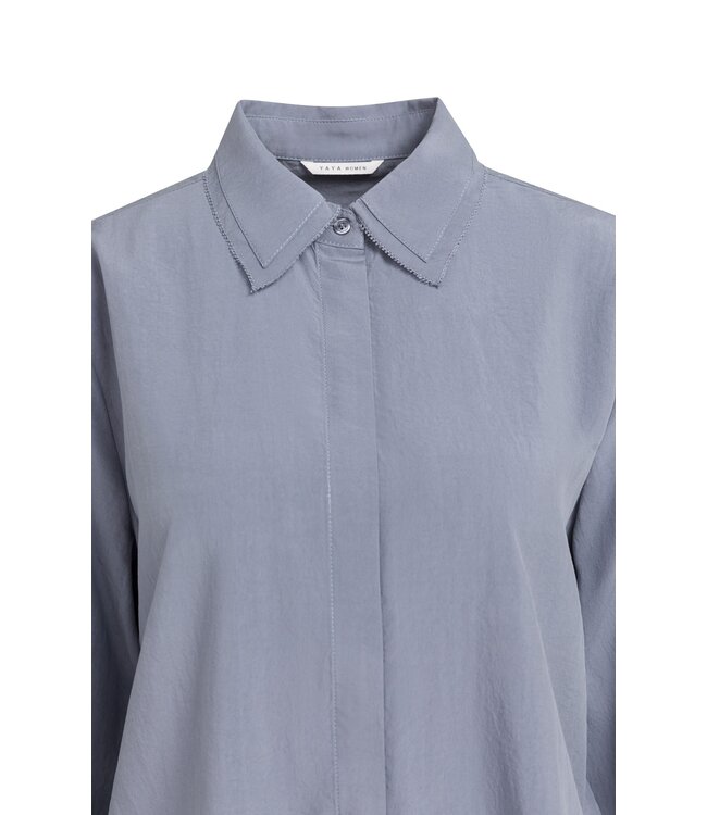 YAYA Blouse with collar detail - ARCTIC SEAL GREY