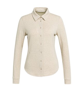 YAYA Jersey melange blouse - PURE CASHMERE GREY MELANGE